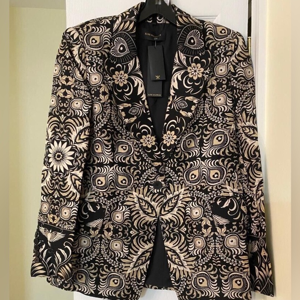 Elegant Black and Cream KOBI HALPERIN XS Blazer